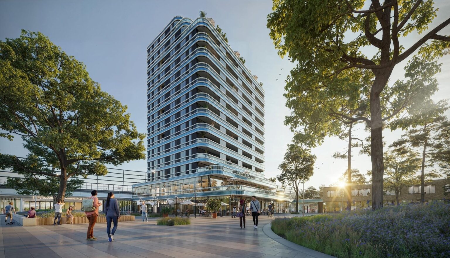 Blau: nieuwbouw appartementen en penthouses aan het Delflandplein in Amsterdam