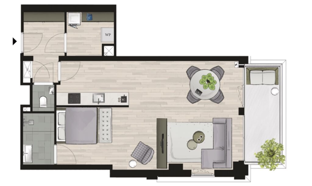 Conrad nieuwbouw appartementen Amsterdam plattegrond Terras Loft